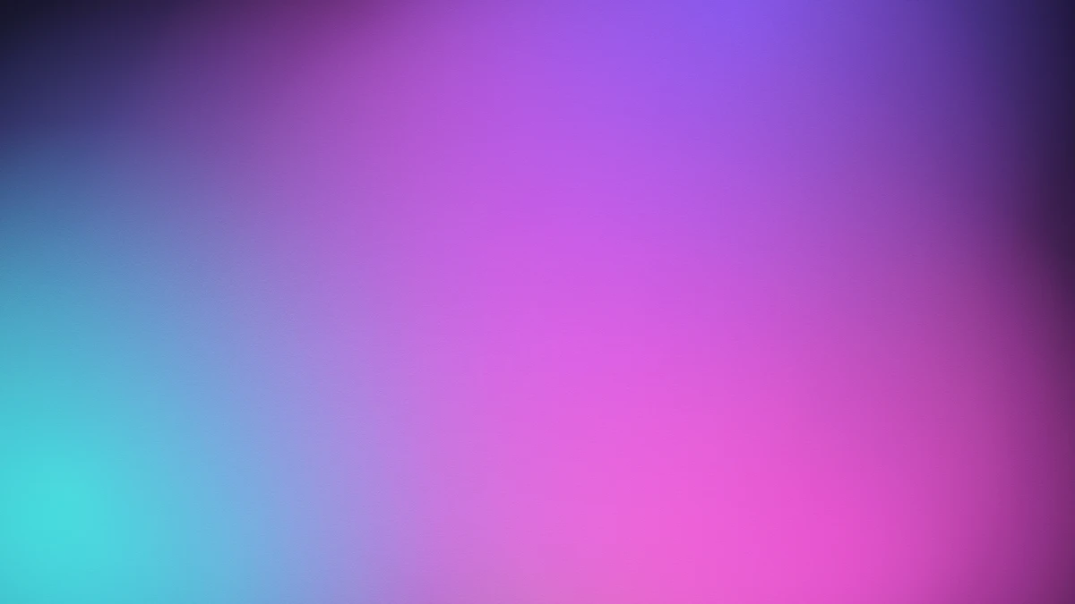 A mesh gradient generated in the browser, blending turquoise through violet into magenta with fine grain across the surface
